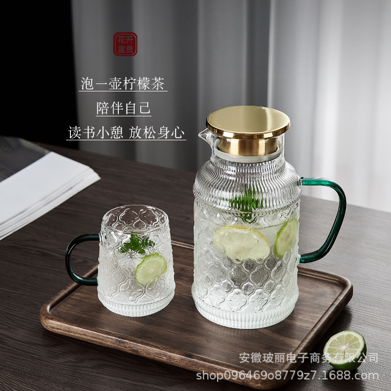 レトロ家庭用ガラスコップティーカップ水筒ティーセット|undefined
