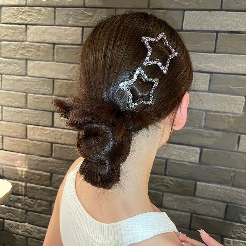 星光闪闪五角星发夹女碎发bb夹侧边刘海夹子头饰后脑勺小巧发饰品-阿里巴巴