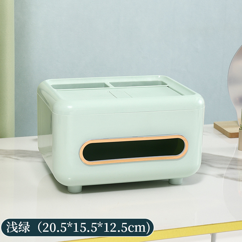 Caja de toallas de escritorio, caja de extracción de papel de lujo, caja de almacenamiento de control remoto multifuncional, almacenamiento de toallas domésticas