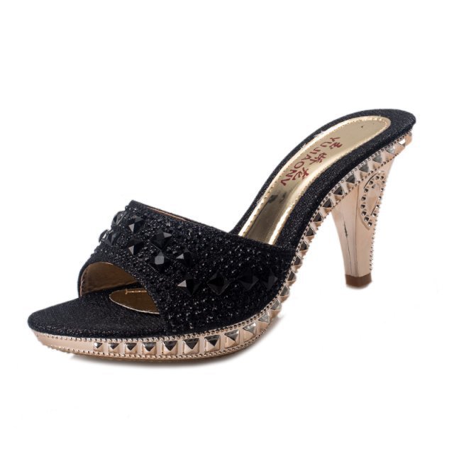 2023 New Elegant Women's High-Heeled Summer Sexy Rhinestone Waterproof Platform Stiletto Sandals_vogvips.com