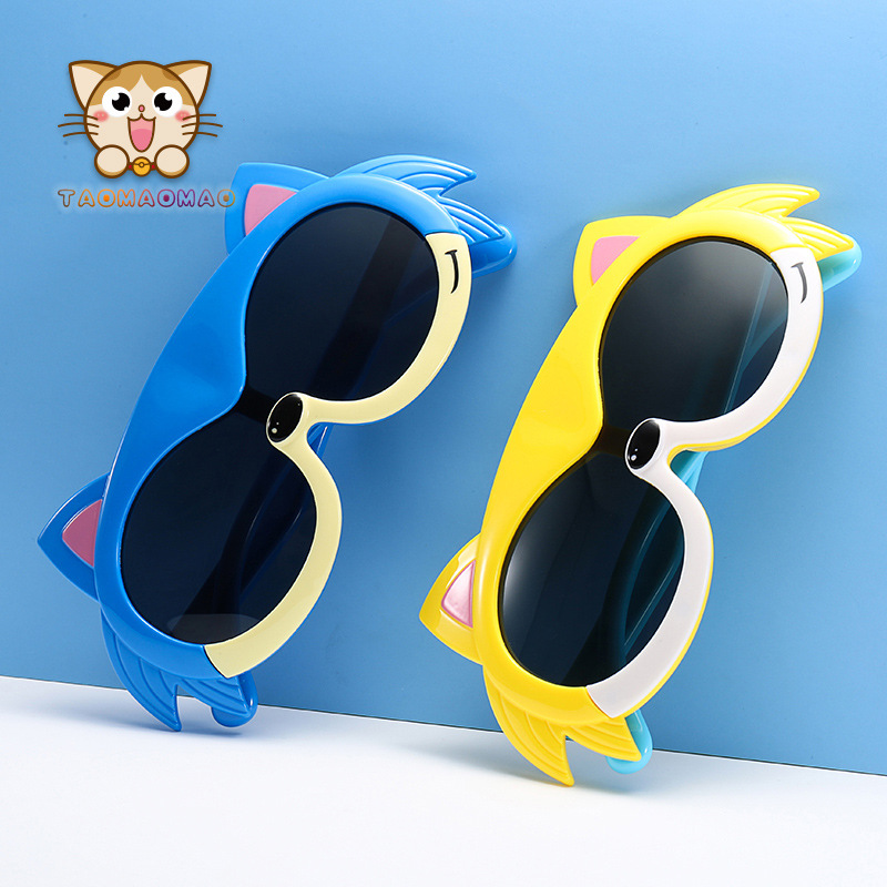 Gafas de protección UV de silicona de dibujos animados gafas de sol de los nuevos niños de fábrica al por mayor estilo lindo bebé gafas de sol mujeres