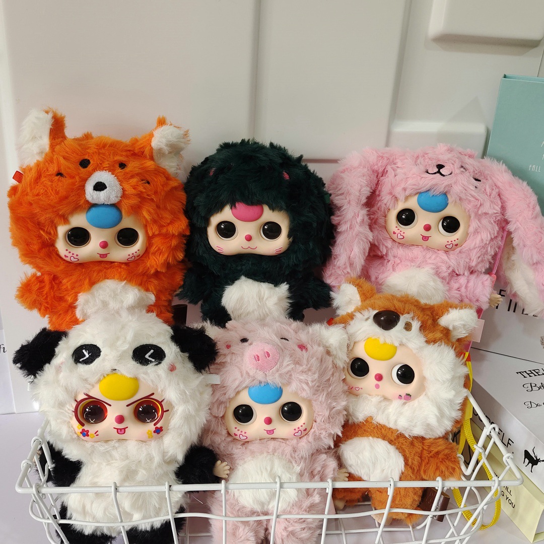 [Edición de la patria] Bebé de tres años Lily Town Edición limitada Serie de conejos Caja ciega de felpa Juego de moda Adornos Colgante