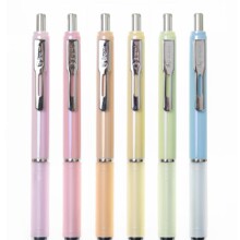 布拉米6011光控皮肤系列新款纯色学生顺滑速干0.5mm黑色按动笔