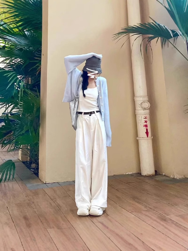 蓝色慵懒风针织开衫毛衣外套女春季2025新款软糯薄款短款长袖上衣|undefined