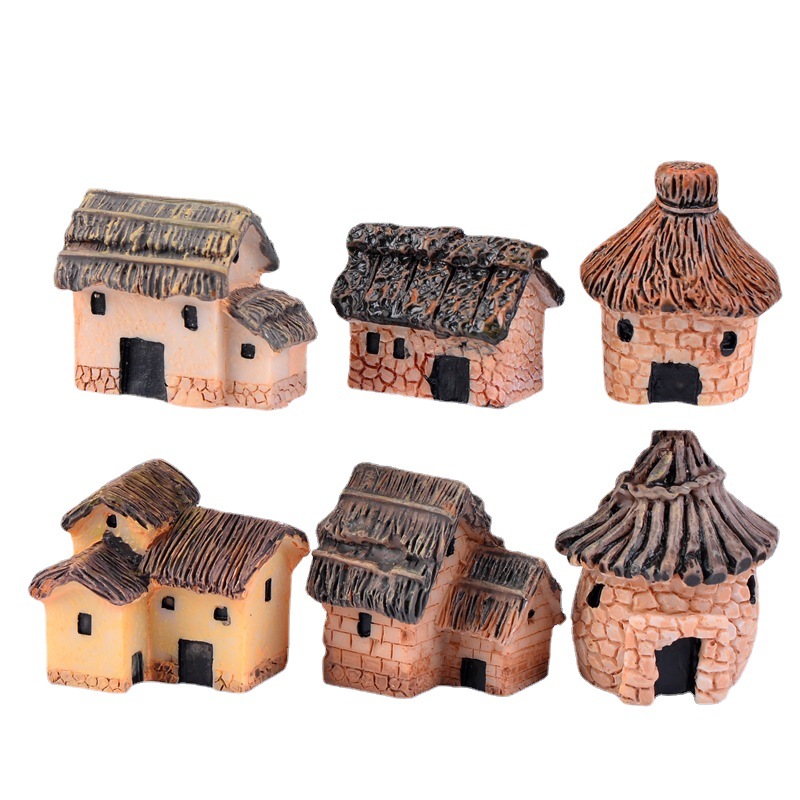 Nhà tranh mini 6 mẫu, tiểu cảnh rêu DIY nhà nhỏ bằng nhựa trang trí Zakka dễ thương (z-CJ-563)