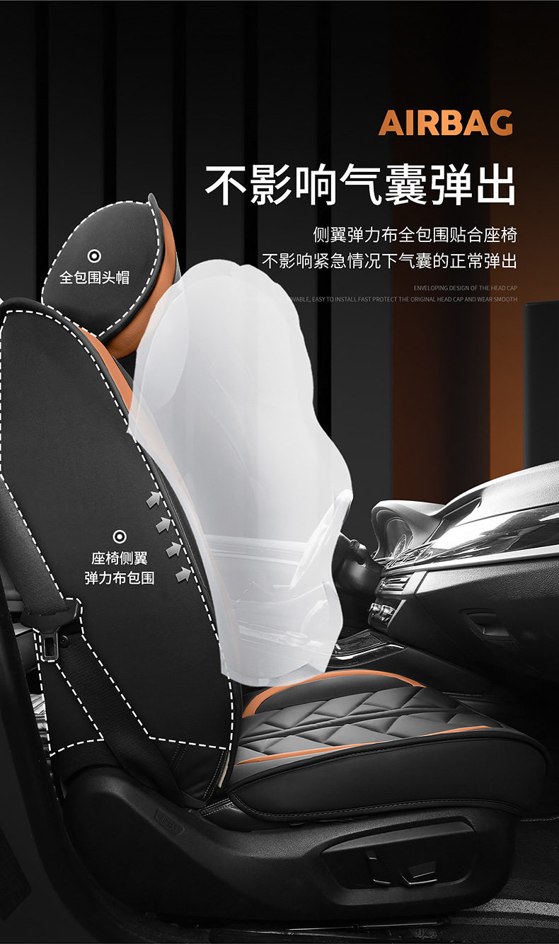 Cross-Border Foreign Trade All-Season Universal Summer Full-Cover Seat Cover, Ventilated and Breathable Leather Seat Cushion, New Full-Cover Car Seat Cover