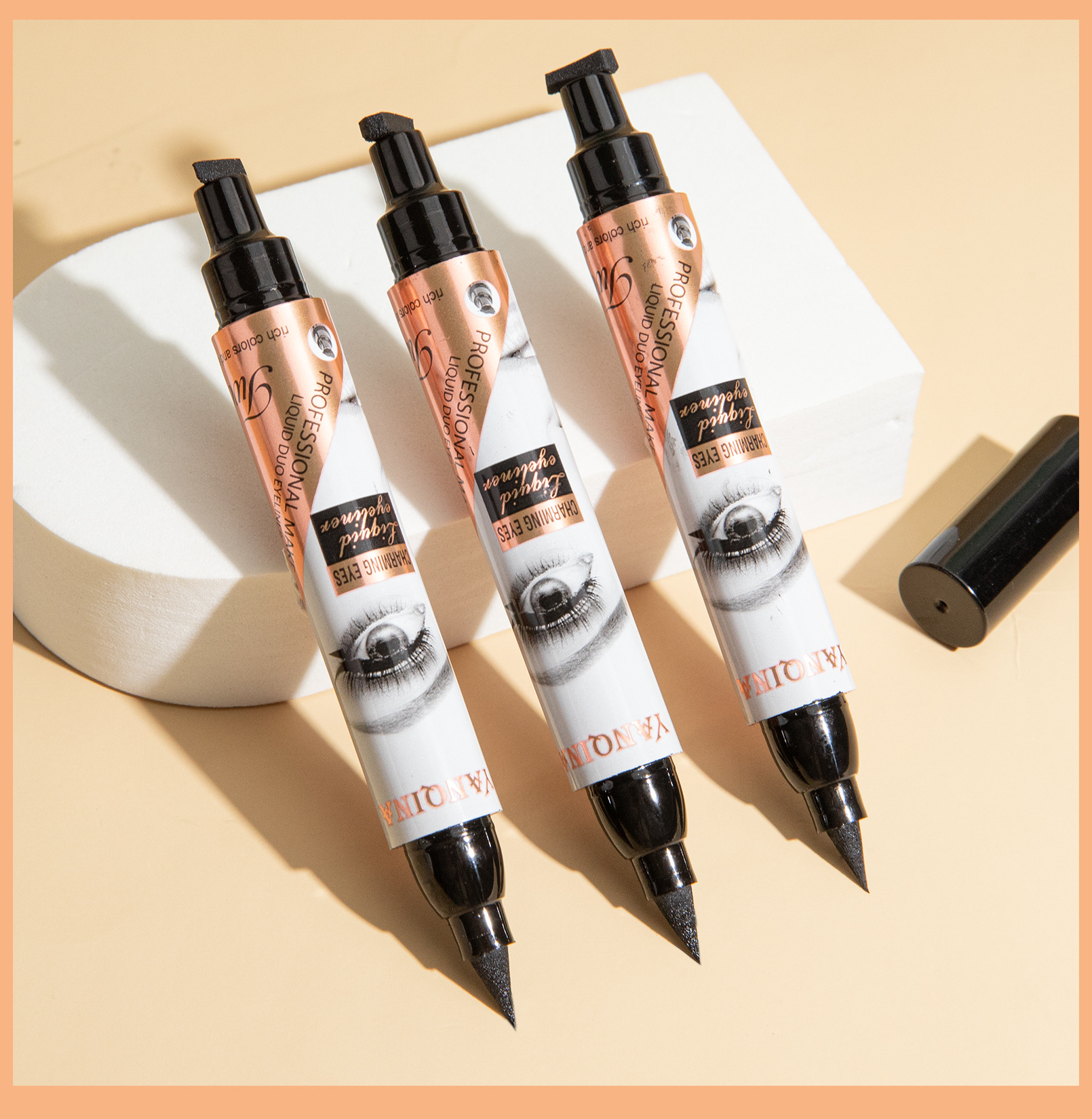 YANQINA Yanqina Seal eyeliner Pen is waterproof and does not smudge. Double-head Eyeliner Stamp eyeliner makeup undefined