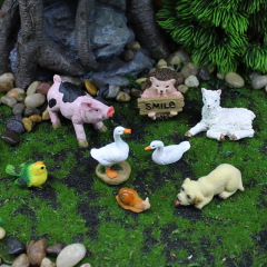 微景観シミュレーション小動物置物クロスボーダー花園多肉緑植豚羊犬アヒルハリネズミカタツムリ装飾品