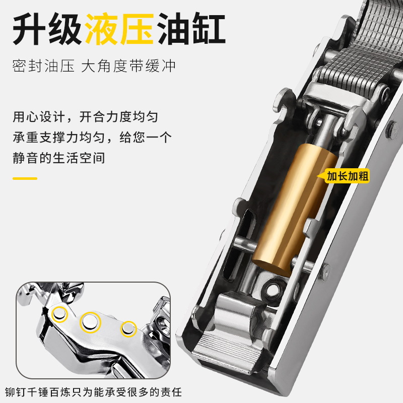 Bisagra de acero inoxidable engrosada 3,0 buffer armario hidráulico puerta muebles bisagra hardware accesorios al por mayor