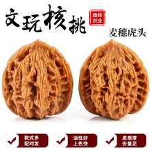 文玩核桃麦穗虎头大粗筋白狮子手把玩麻核桃四座楼蟠龙虎头核农