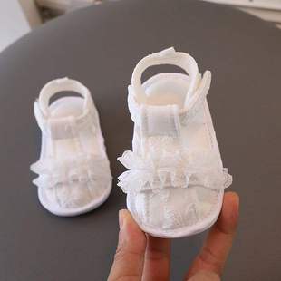 Summer Sandals for Baby Girls 0-3-6-10-15 Months Lace Bow Toddler Princess Soft Sole Breathable Toddler Shoes