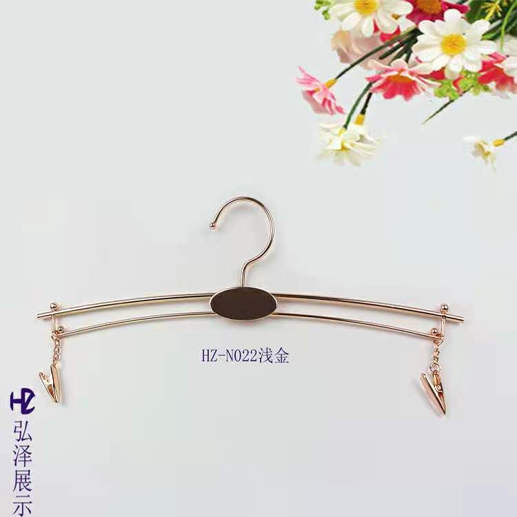 Factory wholesale metal underwear hanger clothing store non-slip underwear hanger ladies underwear bra gold inner hanger