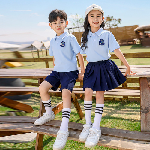 Preschool Summer Uniform 2024 New First Grade Student School Uniform Set Academic Style Children's Short Sleeve Class Attire