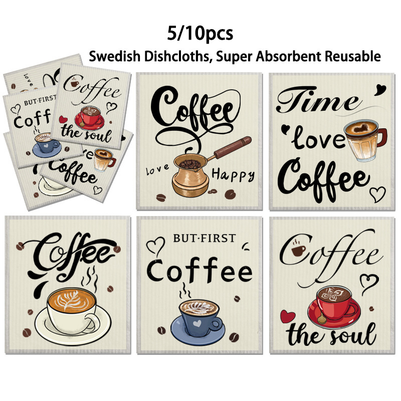 Toallas suecas alemanas dm toallas absorbentes de agua sin aceite eco pulpa de algodón impresa toallas de cocina