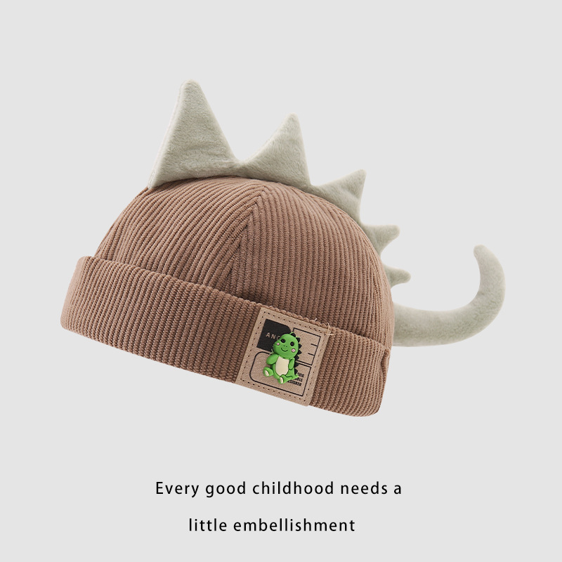 Gorro de melón para bebé – dinosaurio, velcro ajustable, invierno cálido, lindo y práctico image 6