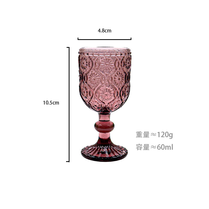 Gran por mayor transfronterizo vintage relieve tazas de vino de vidrio de colores tazas de vino de boda una taza de vino grueso una taza o dos tazas image 19
