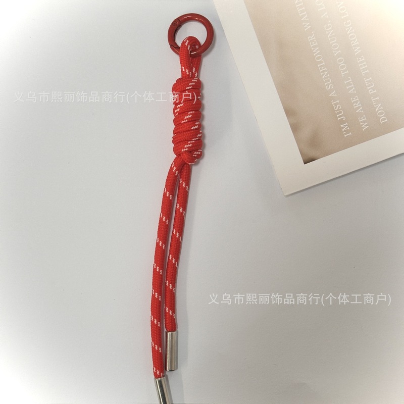 撞色网红同款miu系手机挂绳简约编织绕绳玩偶挂饰挂件彩色绳扣|undefined