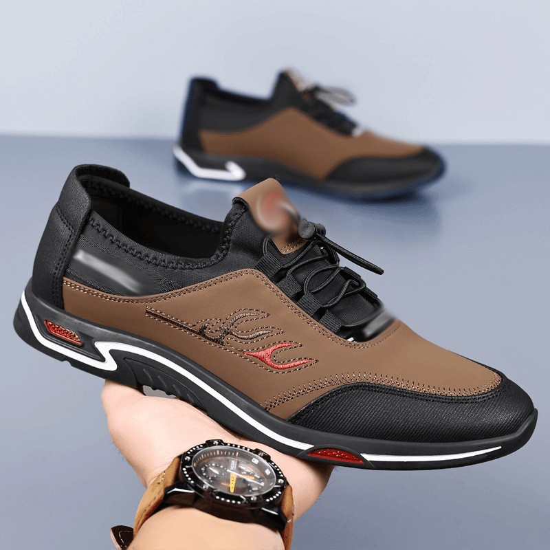 Zapatos de cuero casuales de hombre, zapatos de cuero ligeros y transpirables, zapatos de cuero de suela suave, zapatos de cuero de negocios, zapatos de hombre perezosos.