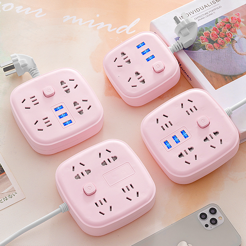 家用电源插座接线板 插排多孔位插座带开关拖线板USB排插