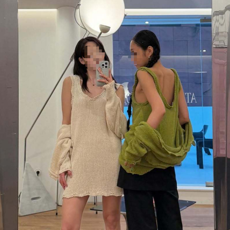 ~~~~~Korean Niche 25 New Styles, Jingyuan's Same Style, Simple Ruffled Knit Tank Dress ~~~~~Korean Niche 25 New Styles, Jingyuan's Same Style, Simple Ruffled Knit Tank Dress