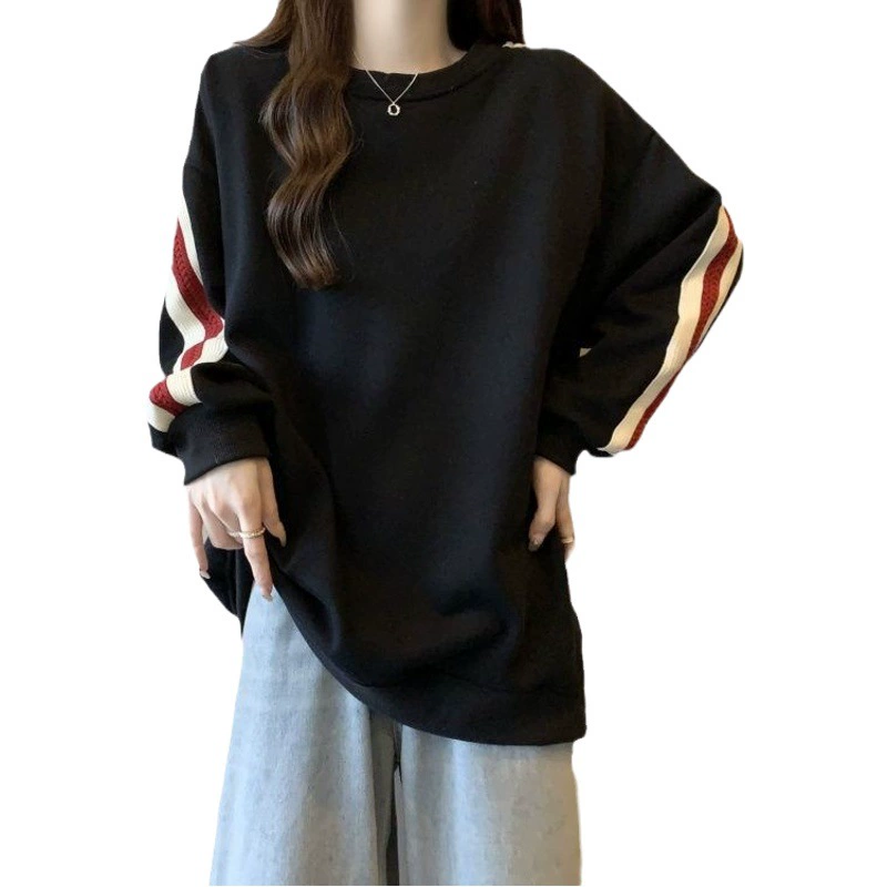 Женская одежда больших размеров Meilade из утолщенного немецкого вельвета, новинка весны-осени 2026, свободный крой, утепленный флисом, теплый топ с длинными рукавами для стройности