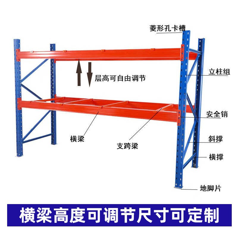 重型棚メーカー横梁式鉄骨構造荷重棚通廊式多層厚さ冷凍庫倉庫倉庫倉庫棚|undefined