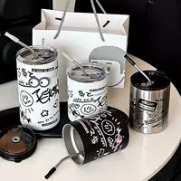 Креативный высококачественный кофейный стакан из нержавеющей стали для домашнего использования со стеклом