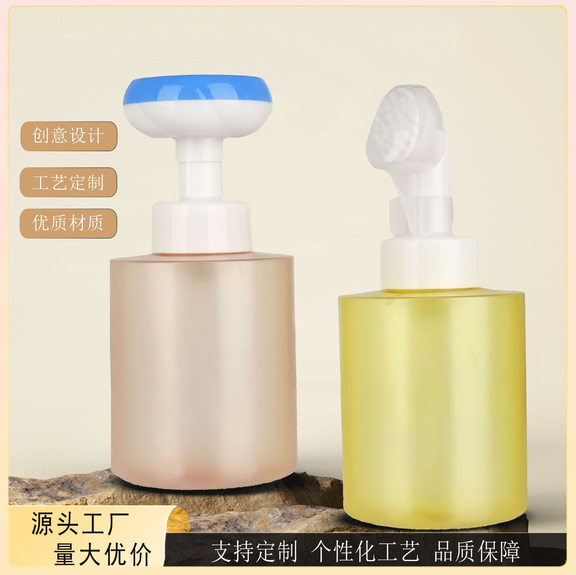 批发500ml直身泡沫泵洗面奶瓶pet塑料洗发水沐浴露按压式起泡瓶子