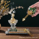 Square Golden Glass Plate Incense Burner Set Arabian Crystal Incense Insert Middle Eastern Perfume Bottle Ornaments Bakhoor
