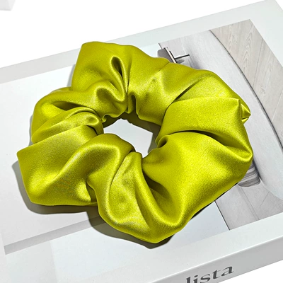 Saç üçün rezinlər – Silk Hair Tie 4/6cm Large - 30mm-6cm-hair-tie-olive-green