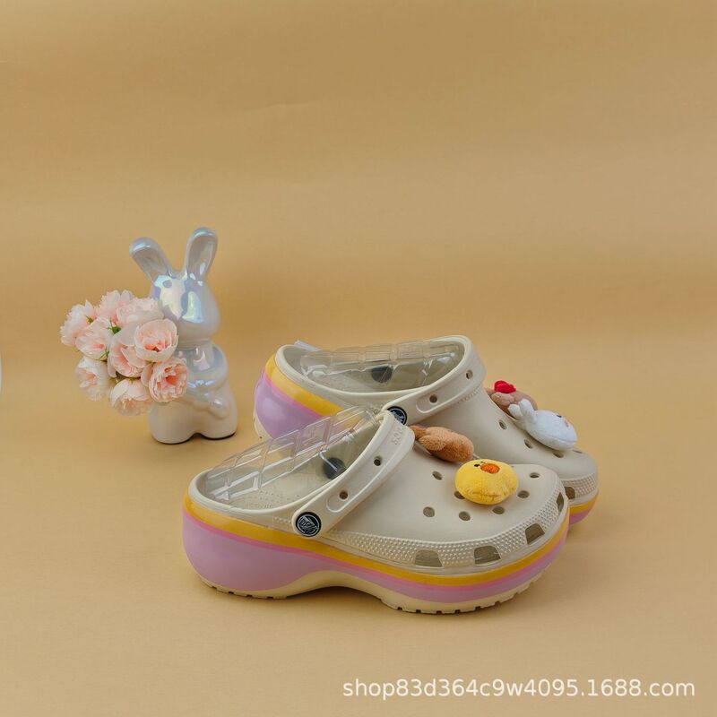Cross New Cartoon Brown Bear Cloud 3D Shoe Charms Women's Trendy Non-Slip Beach Sandals Cross New Cartoon Brown Bear Cloud 3D Shoe Charms Women's Trendy Non-Slip Beach Sandals