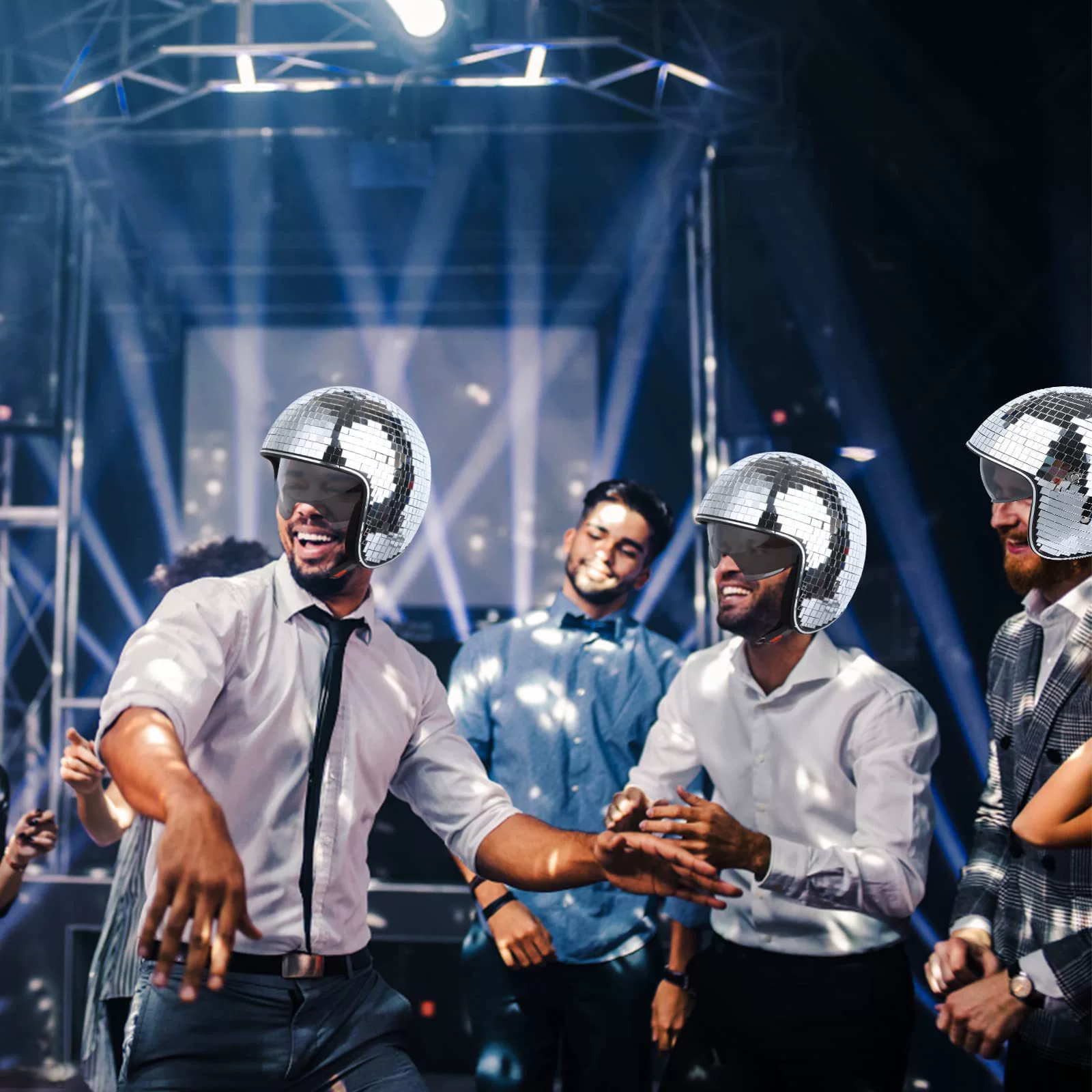 [Новый независимый сайт Disco ball helmet с выдвижным зеркальным диско-шаром-головной убор]