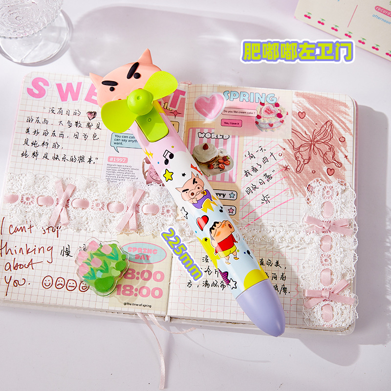 Crayon Shin-chan Big Mac Extra de ventilador de gran tamaño Verano lindo y creativo escritorio portátil portátil pequeño ventilador de mano