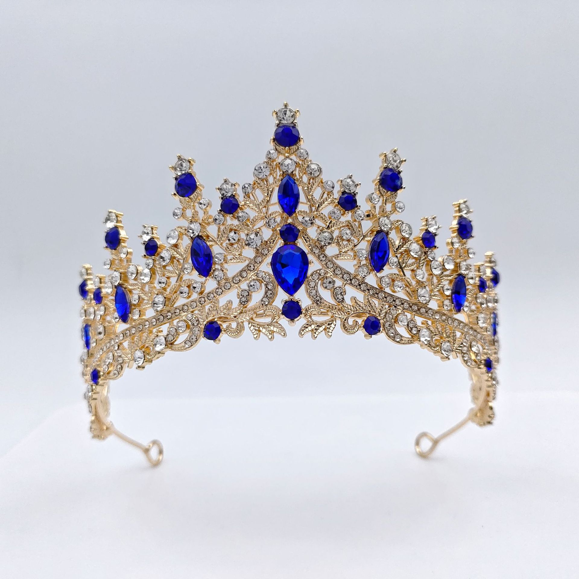 Diadema de Novia con Corona, Estilo Europeo y Americano, Accesorios para Vestido de Novia, Elegante, con Cristales, Accesorios para el Cabello, Venta al por Mayor