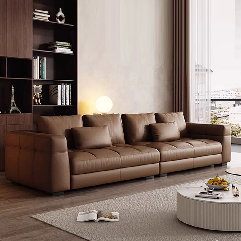 Fábrica nuevo sofá de cuero breze minimalista italiano de alta gama de oficina en casa sala de estar de diseño sofá de fila recta