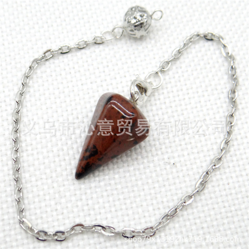 Venta caliente ágata natural cristal piedra preciosa cono hexágono cono colgante DIY cristal colgante espíritu péndulo