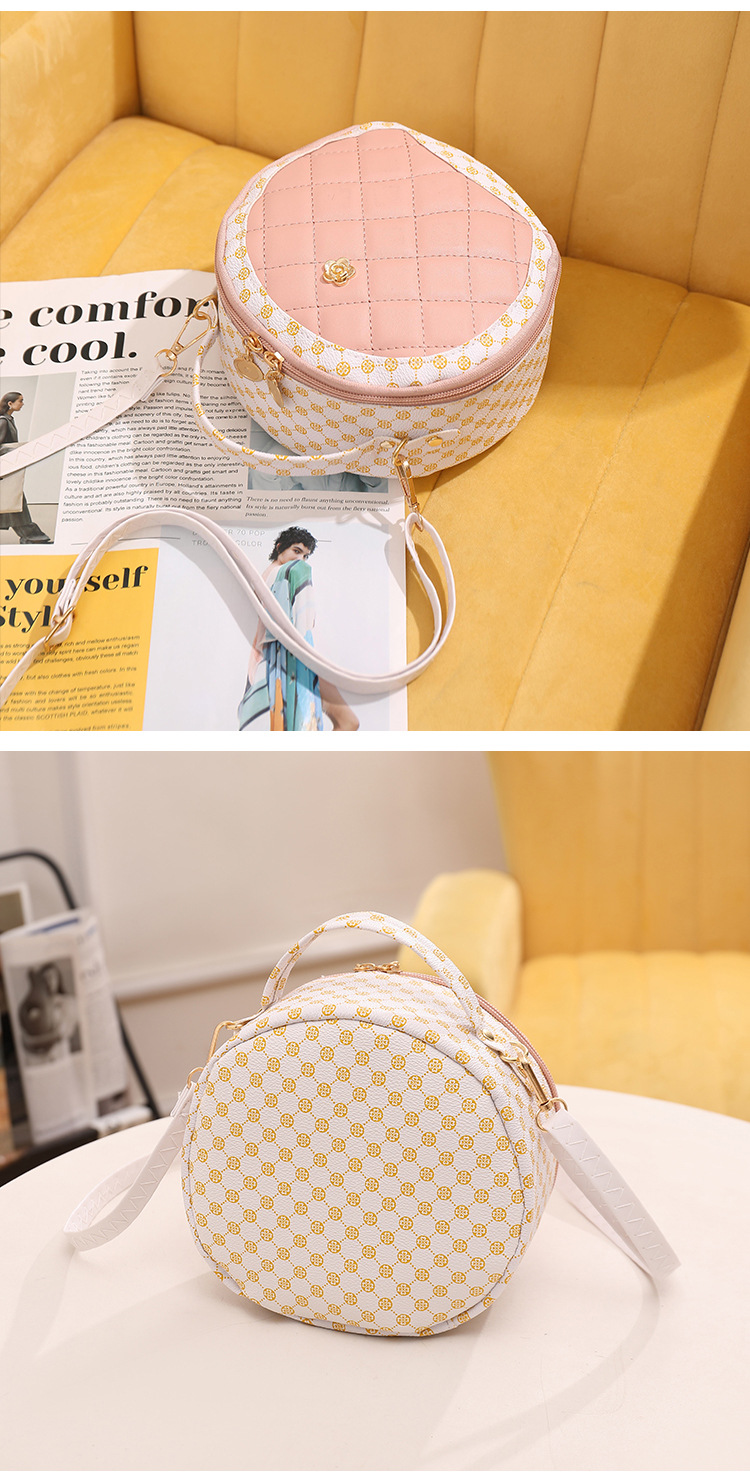 Women's Small Pu Leather Geometric Swan Streetwear Round Zipper Crossbody Togo bag display picture 10