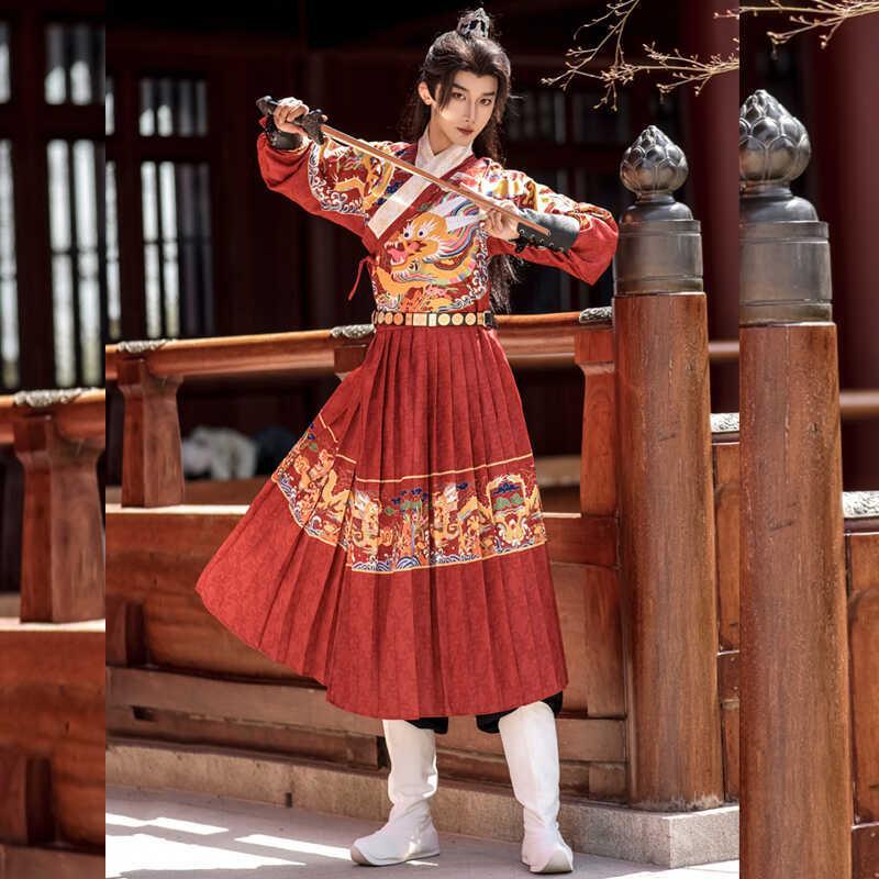 原创大明制飞鱼服全套明代汉服绣春刀锦衣卫蟒龙袍男女情侣伴郎服|undefined