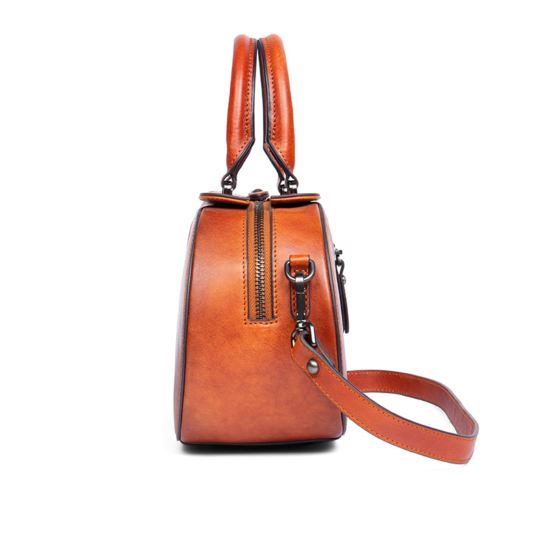 Nuova borsa in stile nazionale, piccola e popolare, borsa in pelle di vacchetta con strato superiore da donna in colore lucido_voghion.com