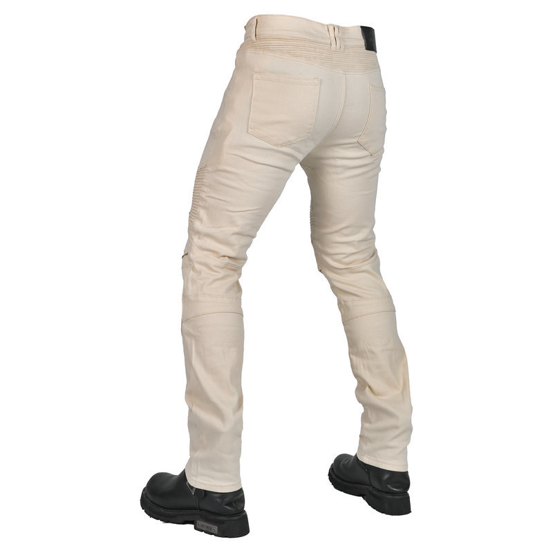 Volero Volum Gong motocicleta cremoso-blanco jeans hombres retro casual motocicleta impermeable resistente a las caídas