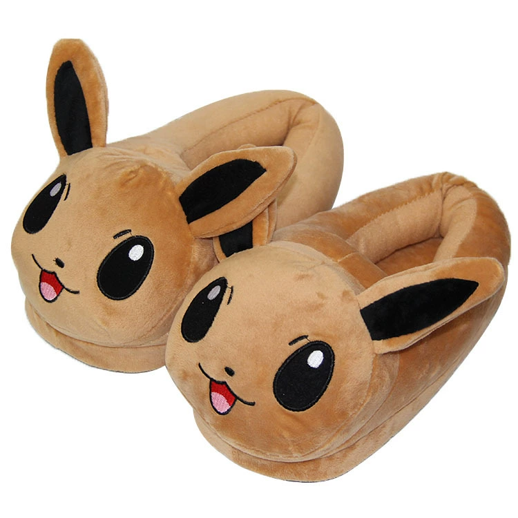 Мужские зимние плюшевые тапочки в стиле Иви (Eevee), кристально-мягкий ворс, единый размер 28×15×8 см