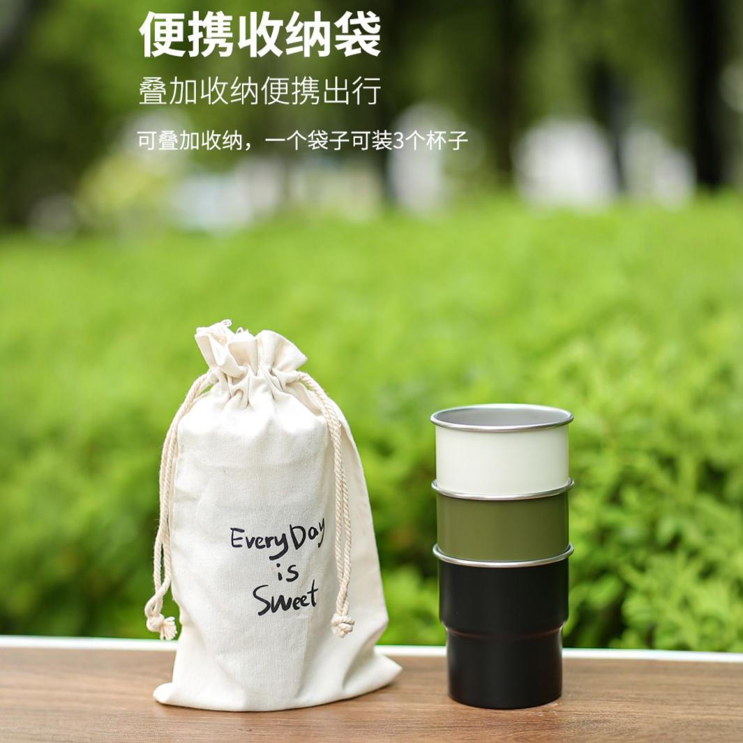 刻字304不鏽鋼咖啡杯禮品杯熱銷單層戶外露營卷邊隨手杯印製LOGO