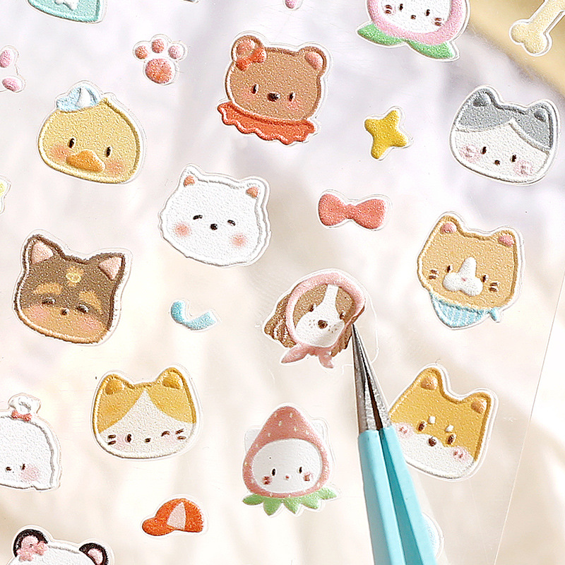 Letter Lovers MINI Pegatinas en relieve Natural Mengyou Pet Material de decoración divertido Pegatinas de bricolaje Pegatinas de cuenta manual