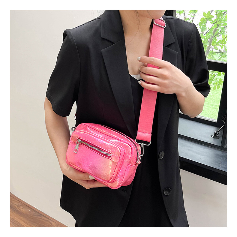 Women's Small Pu Leather Solid Color Vintage Style Classic Style Square Zipper Shoulder Bag display picture 7
