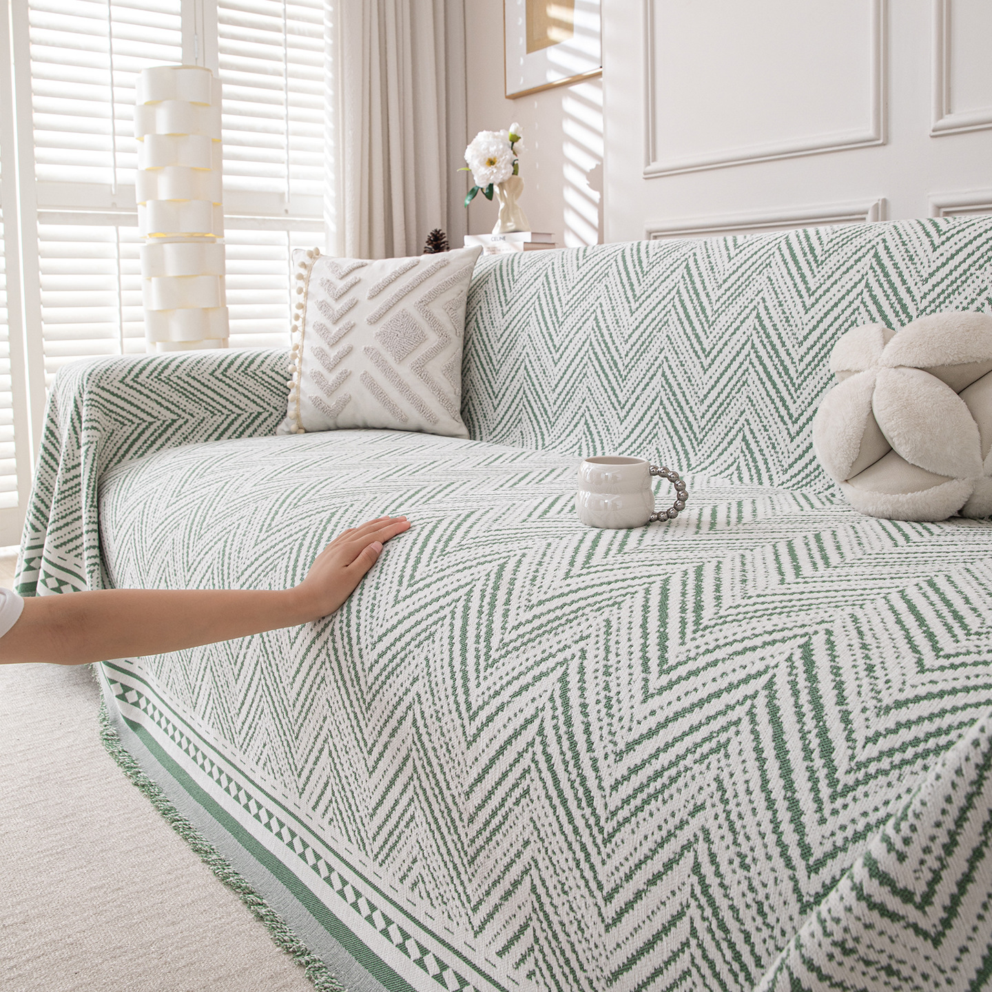 INS Sofa Chenille Wrap Anti-Slip Anti-Cat Scratch Universal Slipcover Full One-Piece Cover Towel High-End Feel_voghion.com