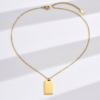 Brand glossy fashionable necklace stainless steel, trend accessory, European style, internet celebrity