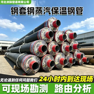 防腐供暖架空地埋钢套钢热力管道钢管工程用直埋钢套钢蒸汽保温管
