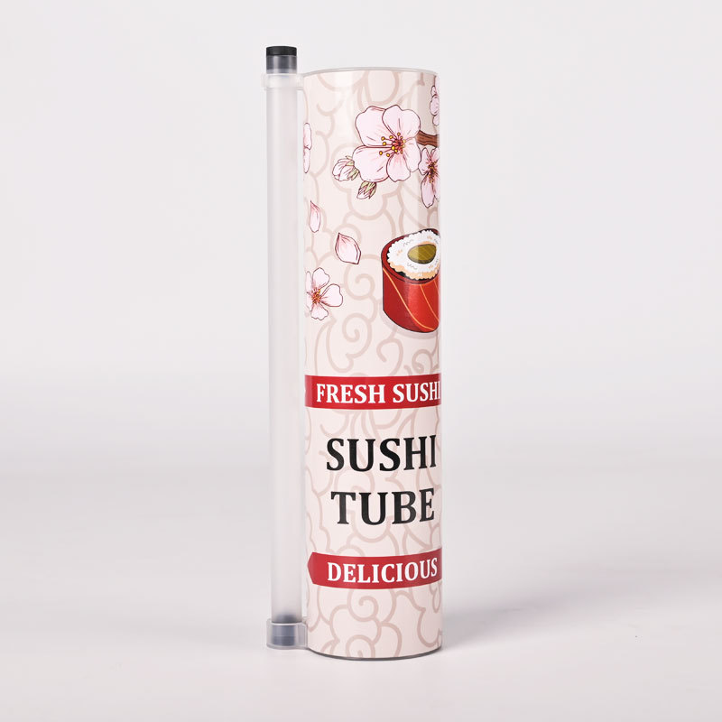 Tubo de Papel Empujable para Sushi de Cartón Blanco de Grado Alimenticio para Envase de Alimentos