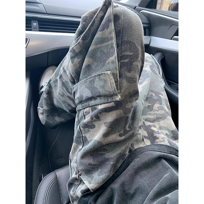 Multi-Pocket Camouflage Cargo Pants for Men, Summer Thin American Retro Vibe Style Pants, Trendy High Street Straight Pants