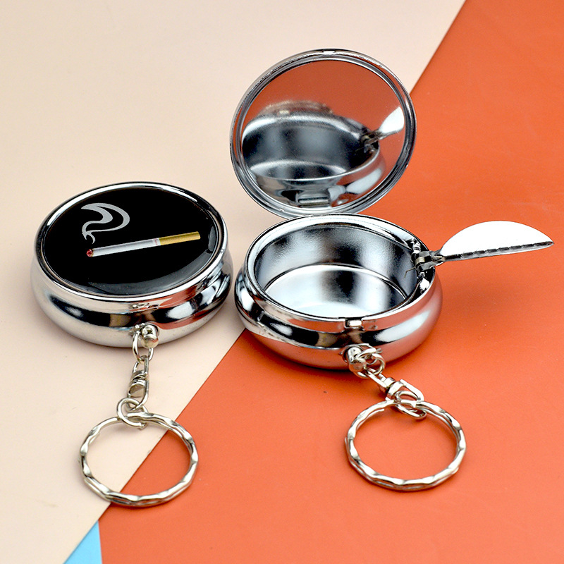 Creative Personalized Metal Ashtray Mini Portable Ashtray with Lid Bag Ashtray Bag Small Gift